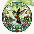 thumbnail image 5 of 1pc Hummingbird Suncatcher Wall Sign,Round Dyed Acrylic Wall Art for Window Yard Garden Bar Home Room Office Decor, Housewarming Gift, Teacher Gift, School Season Mother's Day Gifts, 5 of 8