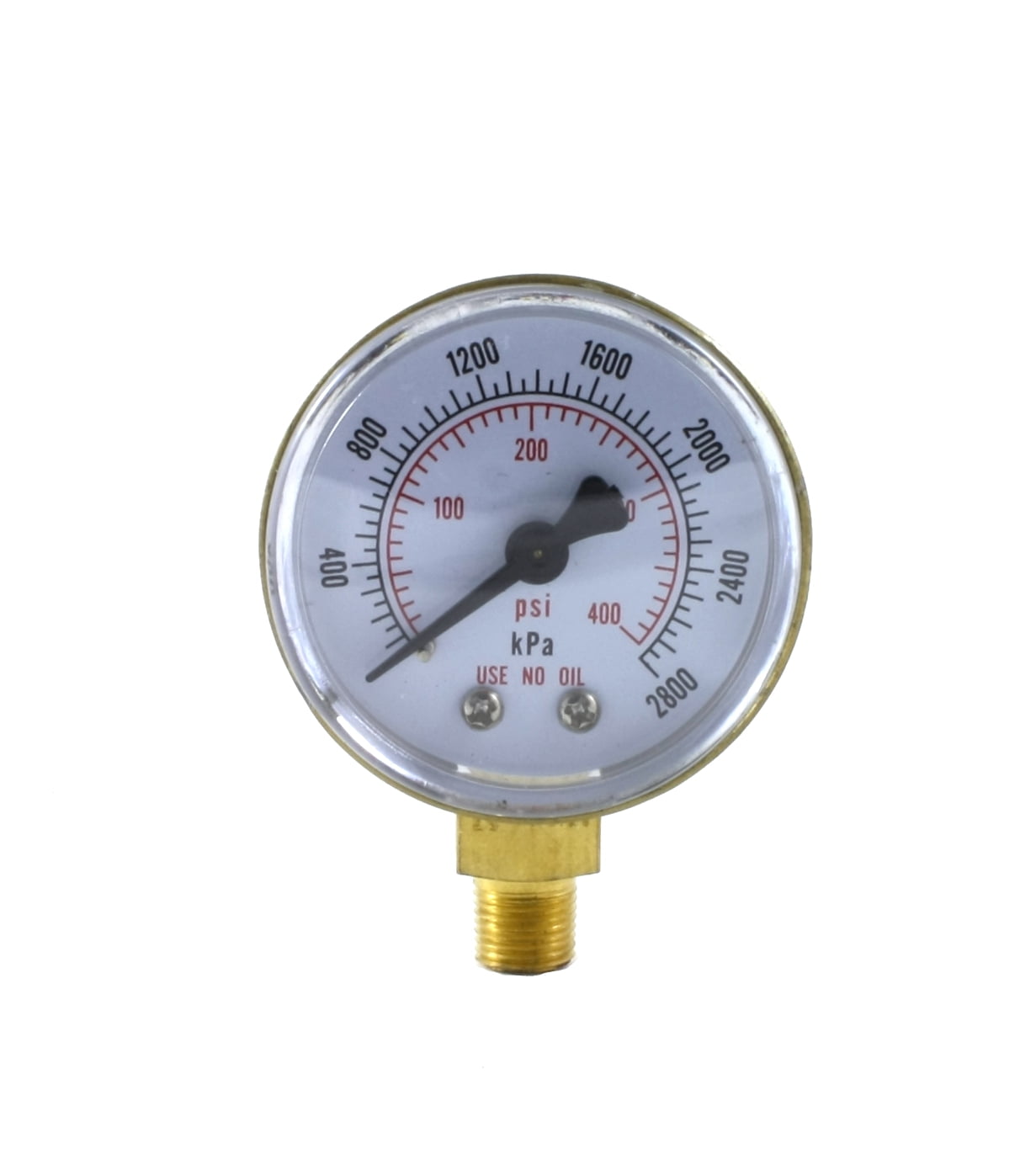 1//8/" NPT Thread High Pressure Gauge for Acetylene Regulator 0-400 psi 2 inches