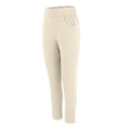 thumbnail image 6 of Women's High Waisted Stretchy Ankle Pants, Straight Leg Pull on Yoga Work Trousers with Pockets, Casual Daily Wear or Office, Breathable and Comfortable Beige L, 6 of 10