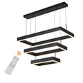 thumbnail image 5 of Living Room Office Modern Square 3-ring Chandelier Dimmable with Remote Control, 5 of 24