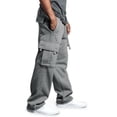 thumbnail image 2 of Douhoow Man Casual Cargo Pants Loose Drawstring Trousers Straight Leg Jogger Sweatpants, M-3XL, 2 of 8