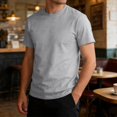thumbnail image 5 of JTieacloth Mens Casual T-Shirts Men's T Shirt Ultra Soft White Plain Men's Crew Neck Casual Basic T Shirt For Men(Gray,XL), 5 of 5