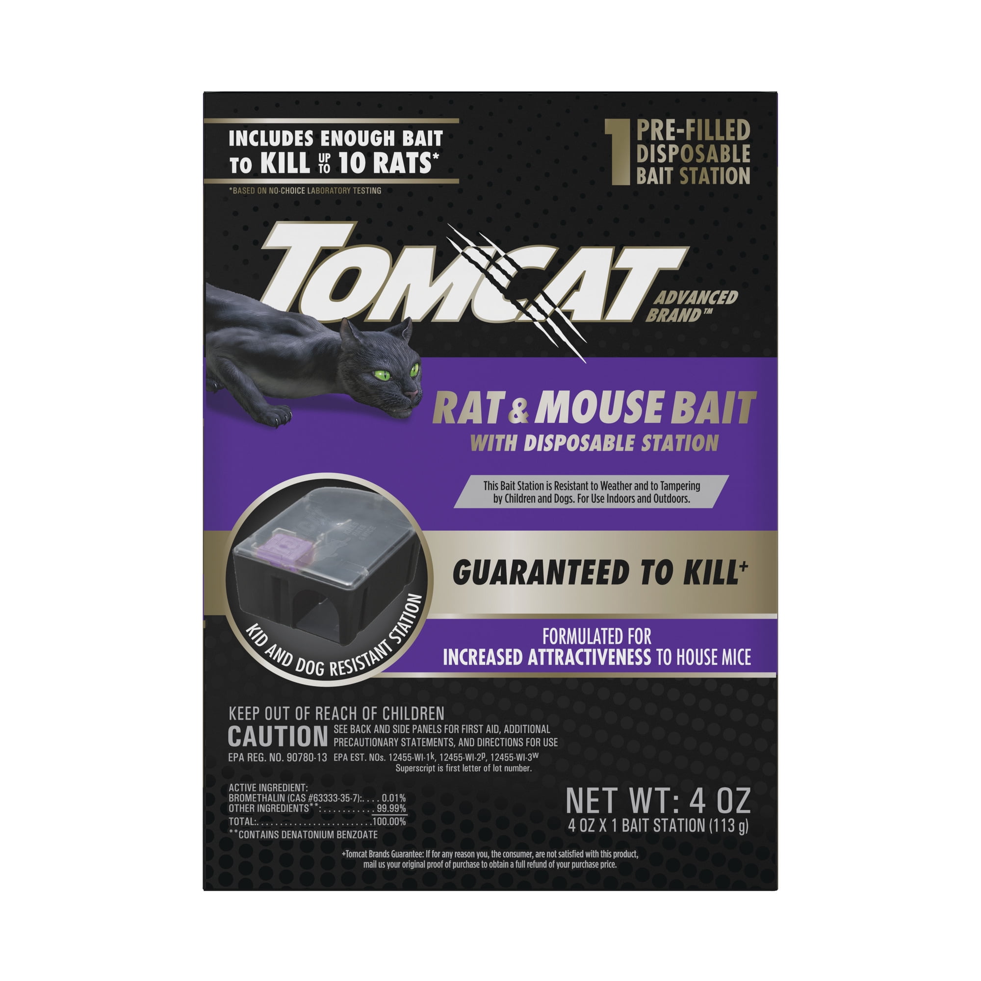 (2 pack) Tomcat Advanced Brand Rat & Mouse Bait with Disposable Station, 1 Pre-Filled Ready-To-Use Station