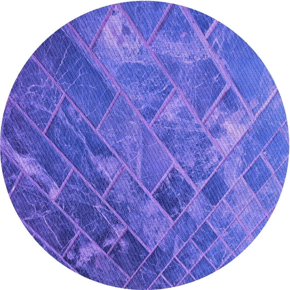Ahgly Company Indoor Round Patterned Light Slate Blue Area Rugs, 5' Round