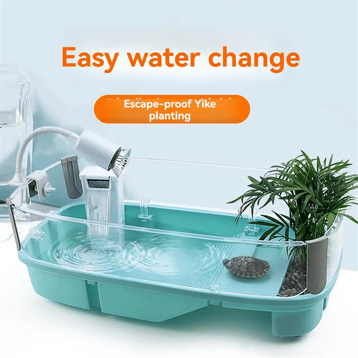 HOT Transparency Turtle Tank House with Areas to Breed Feed Swim Bask Enclosure Water Cage Reptile Habitat White Type