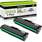 GREENCYCLE D101S MLT-D101S 101S Compatible for Samsung D101S MLT-D101S 101S Black Toner Cartridge Replacement with ML-2165 ML-2165W SCX-3400 SCX-3405W SCX-3405FW Printer (2 Pack Black）