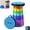 Blue-rainbow, variant on Portable Telescoping Stool Outdoor Travel Folding Chair with Max Load 440lb Lightweight, Sturdy, Adjustable for Camping Fishing Hiking Travel Garden Golf BBQ (Grey)