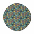 thumbnail image 1 of Modern Mouse Pad for Computers, Geometrical Sketchy Abstract Image with Colorful Circles on Jade Green Backdrop, Round Non-Slip Thick Rubber Modern Gaming Mousepad, 8" Round, Multicolor, by Ambesonne, 1 of 2