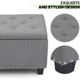 thumbnail image 6 of WSSYzyzf 25 Inches Storage Ottoman, Upholstered Linen Foot Rest Stool for Couch with Hinged Lid, Ottoman with Storage for Living Room, Bedroom, Entryway, Load up to 600 lbs, Grey, 6 of 9