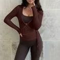 thumbnail image 5 of Purcolt Womens Y2k Wrap Tie Tops Slim Fit Soft Long Sleeve Ballet Pilates Yoga Crop Tops Workout Active Shirts Blouses, 5 of 9