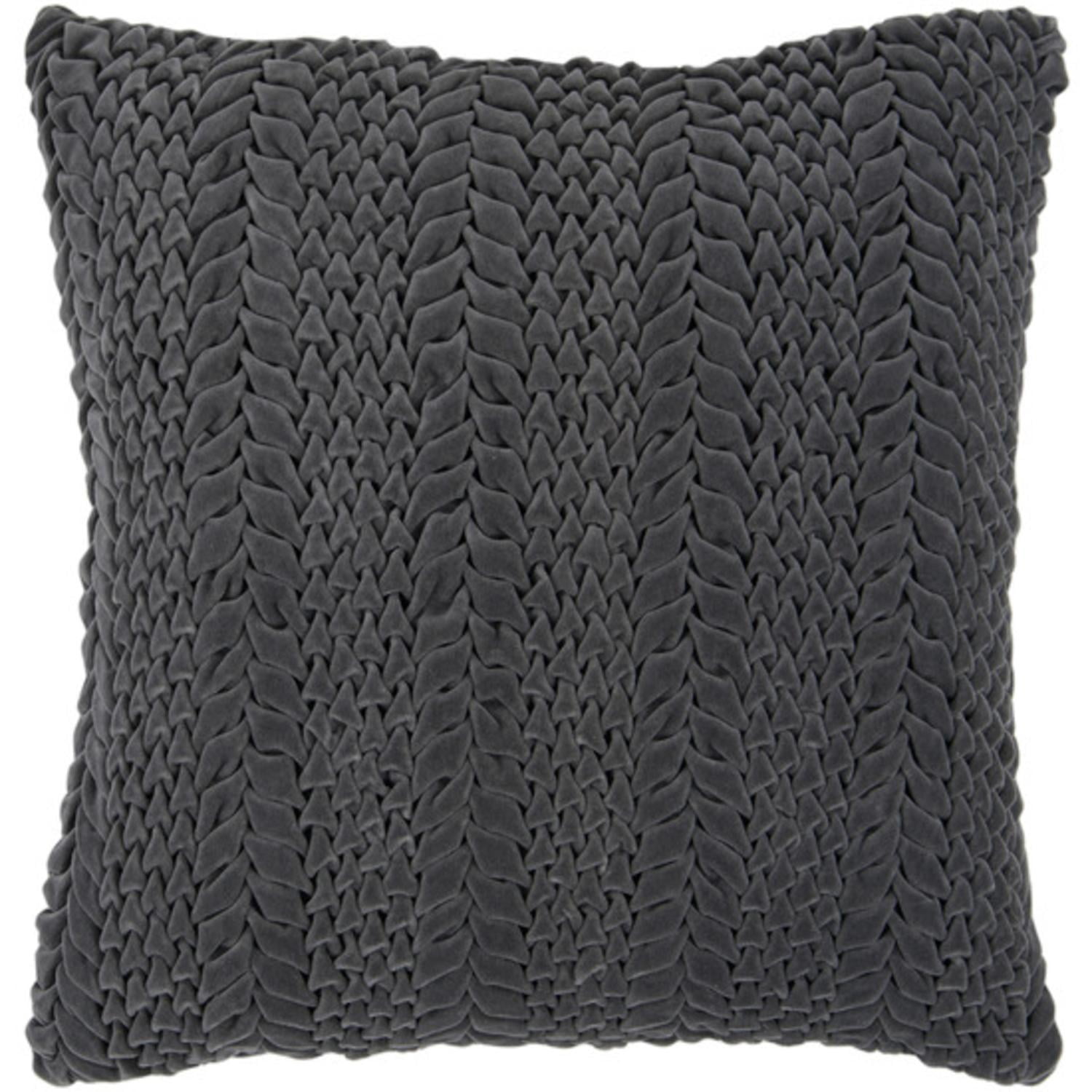 22" Pewter Gray Scale Pattern Decorative Throw Pillow