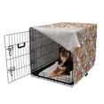 thumbnail image 2 of Floral Dog Crate Cover, Vintage Flowers on a Plain Background, Easy to Use Pet Kennel Cover Small Dogs Puppies Kittens, 7 Sizes, Pale Blue Multicolor, by Ambesonne, 2 of 6