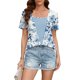 thumbnail image 1 of TaTaai Women's Casual Printed T-Shirt Short Sleeve Crew Neck Fitted Spring Summer Base Layer Top Daily Office Date Weekend Travel Gift, 1 of 7