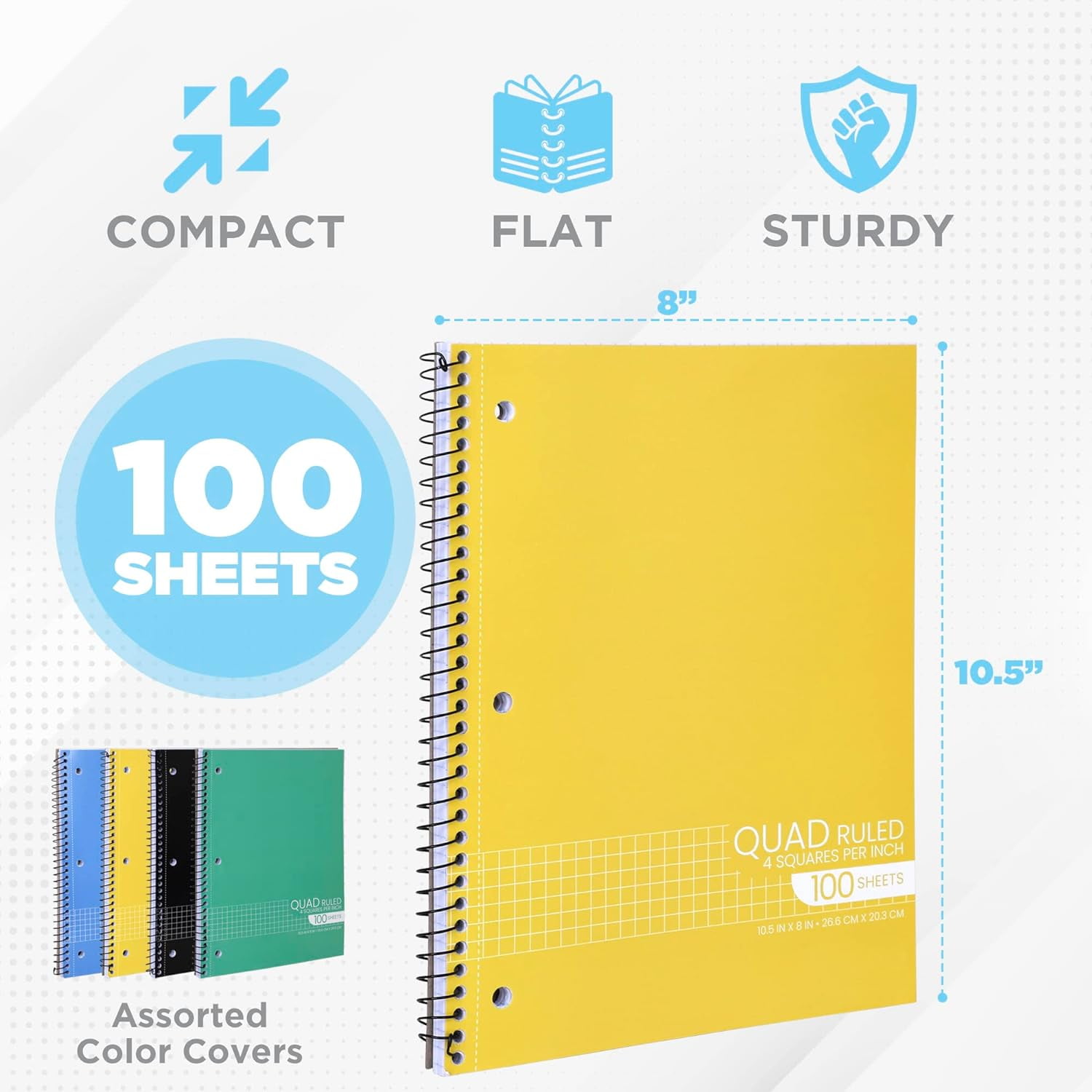 Amazon.com : 1InTheOffice Graph Paper Notebook, Spiral Paper
