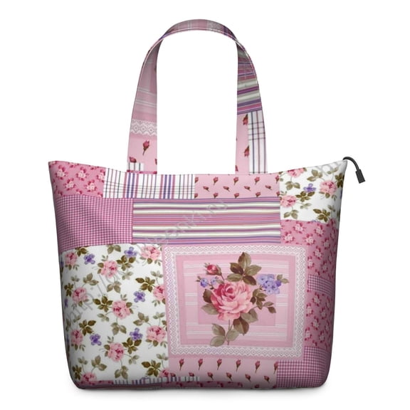 Pioneer Flower Floral Print Pattern Travel Tote Bags for Women Carry On,Large Weekender Bags for Women Travel,Multi Functional Duffle Bag for Work,Shopping,Sports