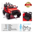 thumbnail image 3 of Red 2-Seater 12V Battery Kids Ride On Car Truck Electric Toys 3 Speeds  w/Music,LED,Cover,Remote Control, 3 of 18
