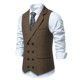 thumbnail image 2 of Camisa de Botón para Hombre, Cuello Retro Sólido Turndown Tanque sin Mangas con Bolsillos, Blusa de Moda Casual, 2 of 9