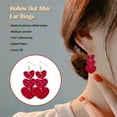 thumbnail image 3 of Pendientes Multicapa Qarigey en forma de corazón de cuero artificial, 3 of 6