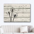 thumbnail image 2 of wall26 Canvas Print Wall Art Windy Black &amp; White Dandelion Silhouette Nature Flowers Wood Panels Illustrations Rustic Scenic Colorful Multicolor Cool Zen for Living Room, Bedroom, Office - 16&quo, 2 of 5