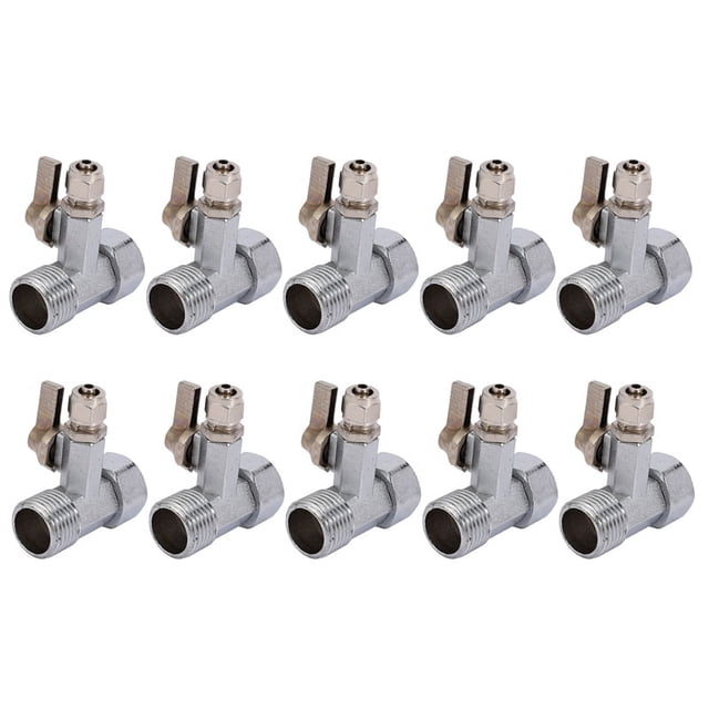 10X Adaptador de Agua de Alimentación de 1/2 Pulgada Una 1/4 de Pulgada Válvula de Bola Grifo Alimentación de Grifo Osmosis Inversa Plata