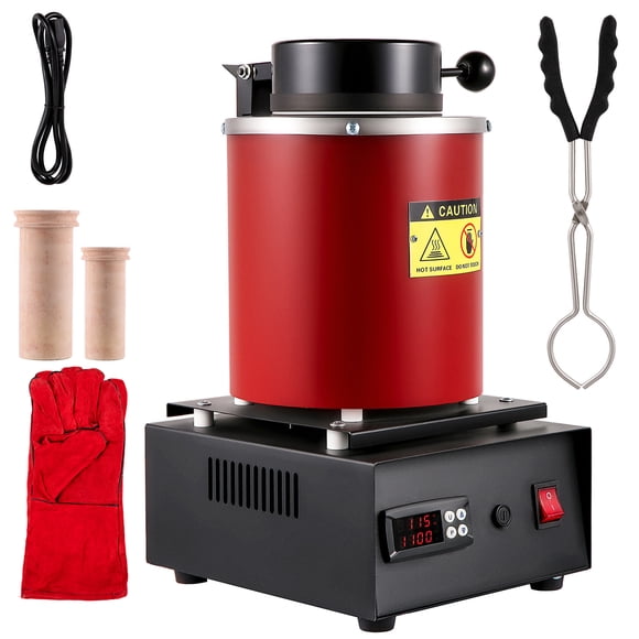 KFFKFF Gold Melting Furnace, 1350W, 2102 ℉ Max Temperature, 3 kg Digital Electric Melting Furnace