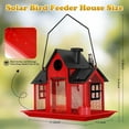 thumbnail image 3 of Solar Bird Feeders House for Outside Hanging, Metal Wild Bird Feeder for Outdoors Large Capacity Cardinal Birdfeeder Birdhouses Metal Bird Feeding Station Red, 3 of 6