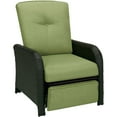 thumbnail image 3 of Corrolla Outdoor Luxury Wicker Recliner in Green, Resin Weave, All Weather, 3 of 7