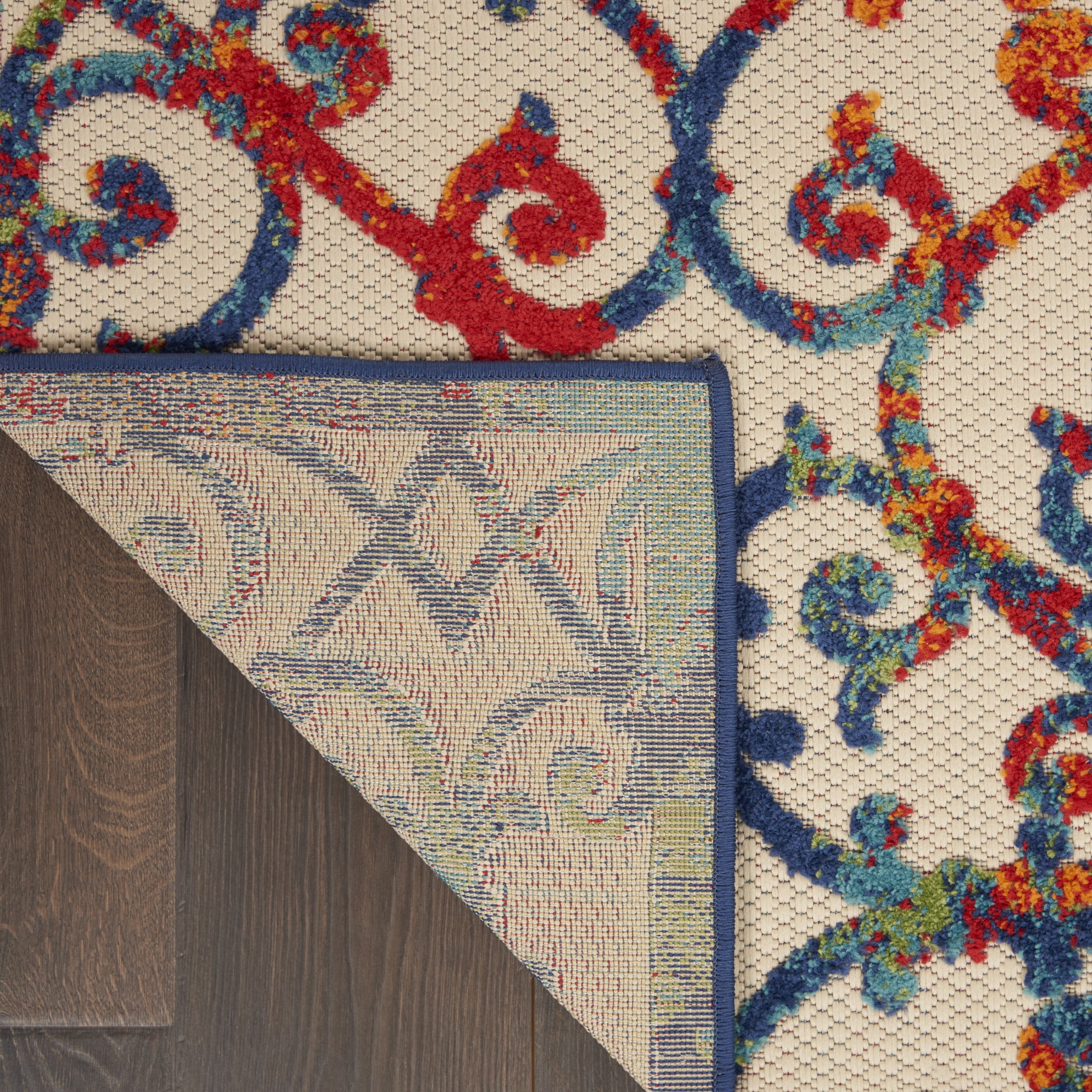 Nourison Aloha Indoor/Outdoor Transitional French Country Multicolor 6' x 9' Area Rug, (6' x 9')