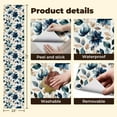thumbnail image 4 of Peel and Stick Wallpaper Contact Paper Abstract Floral Design Blue Beige Flowers Leaves White Self Adhesive and Removable 23.6in x 118in, 4 of 8