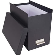 Bigso John Fiberboard Label Frame Desktop File Storage Box | Dark Grey