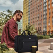 Laptop Bag 17.3 Inch Laptop Briefcase Large Waterproof Laptop Case for Men Women Business Office Work Computer Bag 17 Inch Adjustable Shoulder Messenger Bag,Black