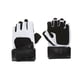 thumbnail image 1 of Guantes antideslizantes de cuero PU para entrenamiento de gimnasia, guantes de Fitness de medio dedo, muñequera (blanco), 1 par, 1 of 8