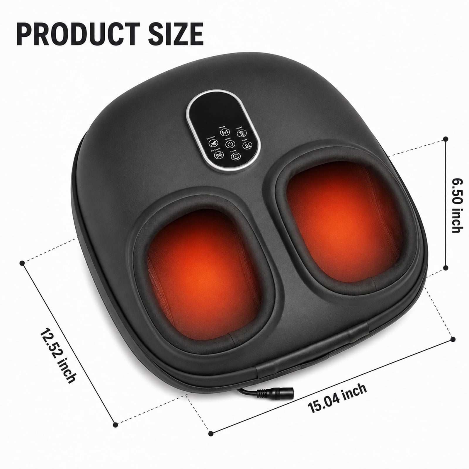 Alvantor Foot Massager with Heat Air Pressure Kneading Rollers, Foot Massagers for Delivers Pain Relief, Tired, Plantar Fasciitis, Black