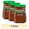 (3 pack) Beech-Nut Naturals Stage 1 Baby Food, Prunes, 4 oz Jar