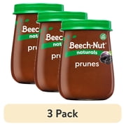 (3 pack) Beech-Nut Naturals Stage 1 Baby Food, Prunes, 4 oz Jar