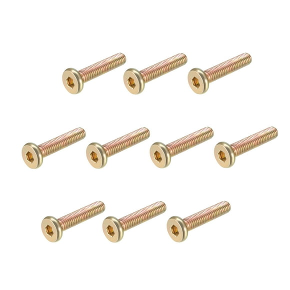 Unique Bargains M6x30mm Furniture Screw Hex Socket Machine Screws Zinc Plated Fasteners Bolts Full Thread Carbon Steel 20 Pcs