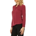 thumbnail image 4 of INSPIRE CHIC Blouse de Travail en Chiffon à Manches Longues Unie pour Femmes TG Rouge Vin, 4 of 5