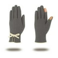 thumbnail image 5 of Women's Winter Fleece Gloves with Touchscreen Fingertips, Soft Warm Liner, Elegant Bow Design, Cozy Full-Finger&Texting Thumb Style, 5 of 7