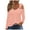 Pink, variant on Fall !3/4 Sleeve T Shirts for Women Plus Size Women's Casual Solid Color Shoulder Drop Long Sleeve Pullover Long Sleeve Top V-Neck Top/Shirt Black XL