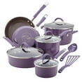 thumbnail image 1 of Rachael Ray Cucina - Batería de cocina antiadherente, porcelana dura, 12 piezas, Morado, 1 of 5