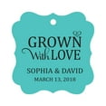 thumbnail image 1 of Darling Souvenir Grown With Love Personalized Fancy Frame Bonbonniere Wedding Party Favor Paper Tags-Turquoise-50 Tags, 1 of 1