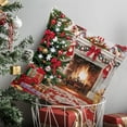 thumbnail image 4 of Luoshdecor Christmas Watercolor Throw Pillow Cover,18x18 in Christmas Tree Garlands Fireplace Scene Pillow Cushion for Home & Sofa Decor, 4 of 6
