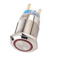 thumbnail image 1 of Dekaim Interruptor de botón LED, Interruptor de botón de Enclavamiento autobloqueante Inoxidable Impermeable de 19 mm 12V LED(Rojo), 1 of 5