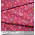 thumbnail image 2 of Soimoi Pink Heavy Canvas Fabric Snow Flakes Floral Printed Fabric 1 Yard 58 Inch Wide, 2 of 3