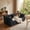 black, variant on Studyset 5-in-1 Convertible Sofa Bed, 79-Inch Corduroy Floor Sofa with 4 Pillows & 2 Cup Holders, Loveseat Sleeper Sofa Armless Deep Seat Cushion, Boneless Couch Bed