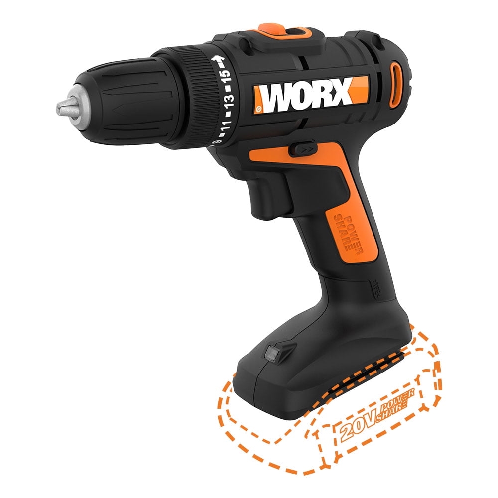 WORX WX911L 20 Volt Combo Kit with Power Drill, Impact Driver, AXIS Saw, and Batteries