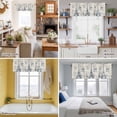 thumbnail image 5 of Vintage Art Valance Curtain for Windows Grey Blue International Buildings Towers Linen Rod Pocket Curtain Valances Short Window Treatments Panels for Kitchen Bathroom Laundry Basement 54 x 18 Inch, 5 of 9