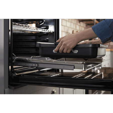 KitchenAid - Smart Oven+ 30" Single Electric Convection Wall Oven with Built-In Microwave - Black Stainless Steel