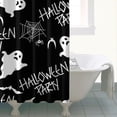 thumbnail image 4 of Retro Horror Themed Artwork Shower Curtain Cute Ghost Pumpkin Illustration Quick-Dry,72x84 inch Shower Curtain, 4 of 6