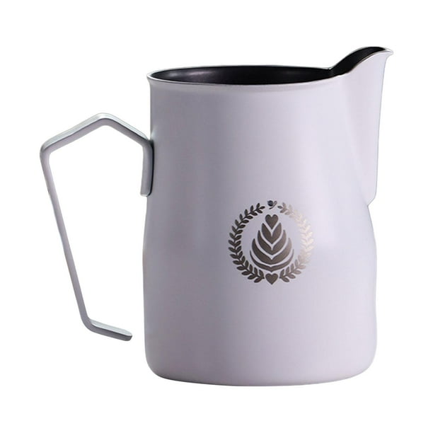 Jarra humeante para café, leche y espresso de 750 ml para capuchino, bar, latte art blanco